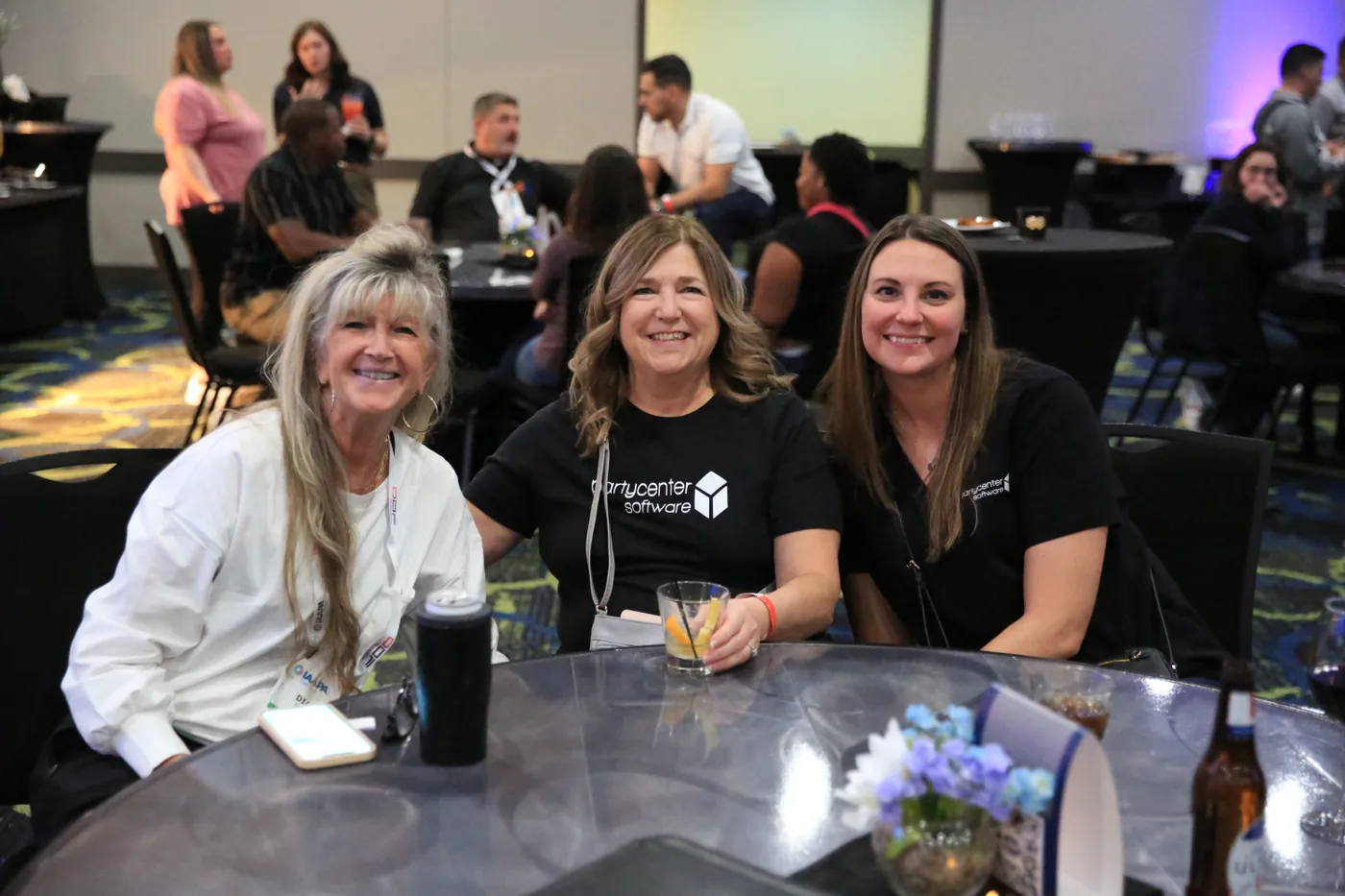 Attraction industry professionals mingling with drinks at Andretti